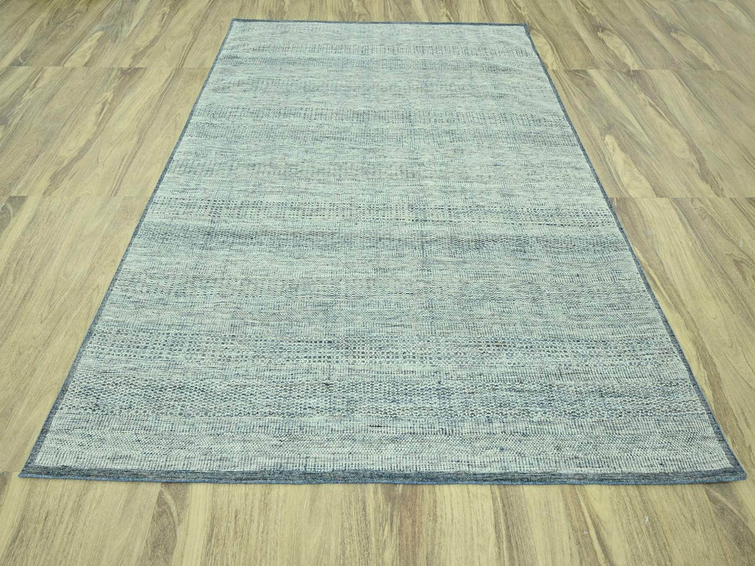 8'0" x 10'2" New Hand Knotted Blue Wool Rectangle Oriental Rug - MOA10276925