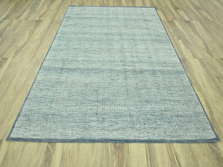 8'0" x 10'2" New Hand Knotted Blue Wool Rectangle Oriental Rug - MOA10276925