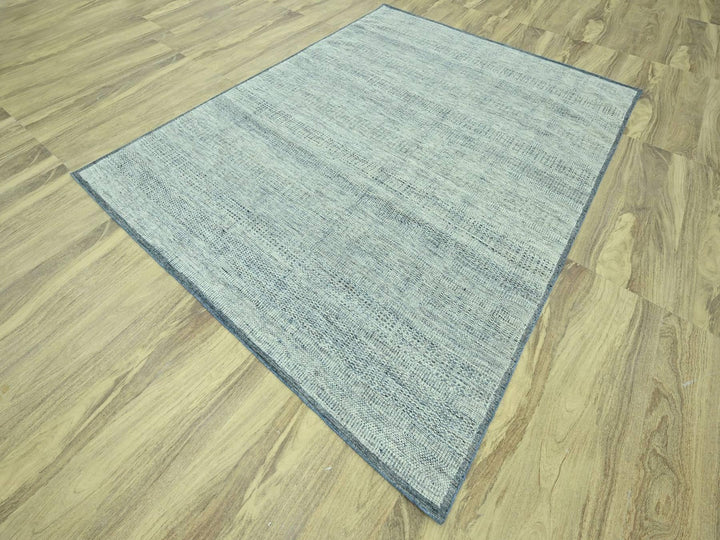 8'0" x 10'2" New Hand Knotted Blue Wool Rectangle Oriental Rug - MOA10276925