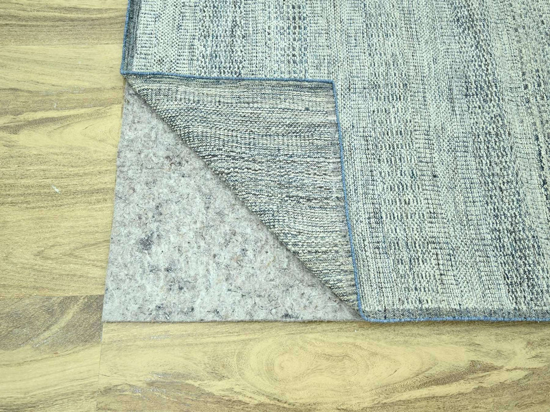 8'0" x 10'2" New Hand Knotted Blue Wool Rectangle Oriental Rug - MOA10276925