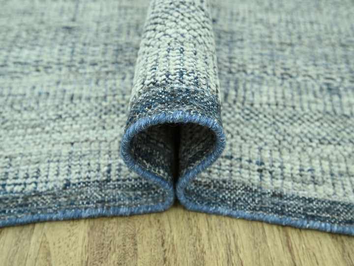 8'0" x 10'2" New Hand Knotted Blue Wool Rectangle Oriental Rug - MOA10276925