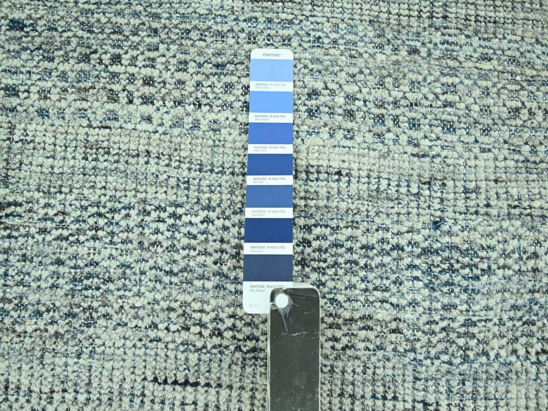 8'0" x 10'2" New Hand Knotted Blue Wool Rectangle Oriental Rug - MOA10276925