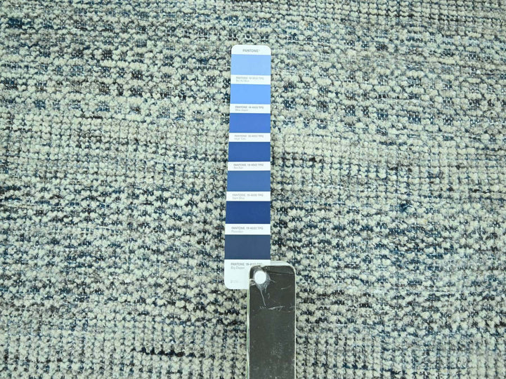 8'0" x 10'2" New Hand Knotted Blue Wool Rectangle Oriental Rug - MOA10276925