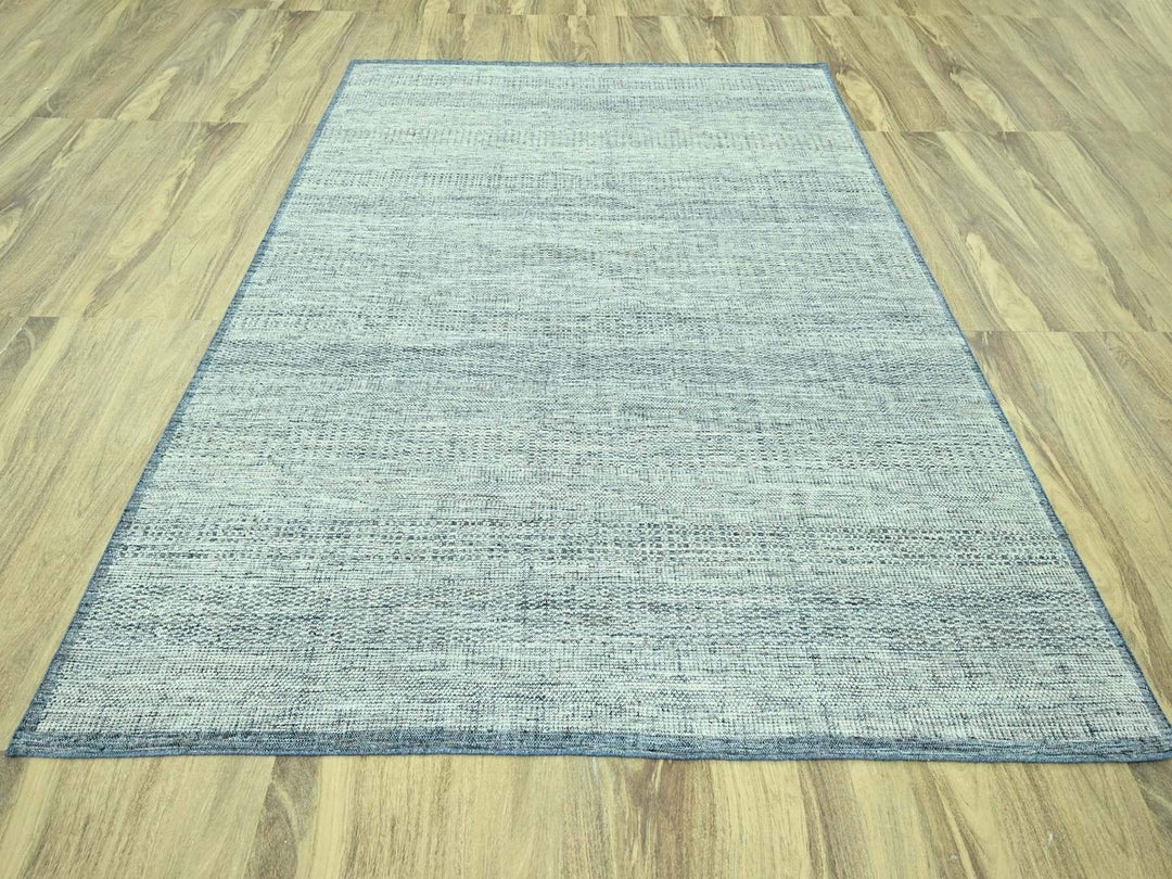 8'2" x 9'11" New Hand Knotted Blue Wool Rectangle Oriental Rug - MOA10276926