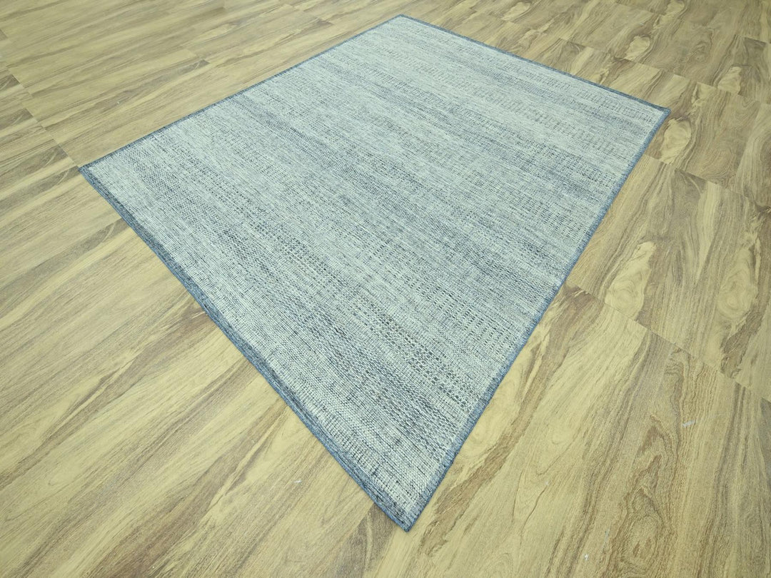 8'2" x 9'11" New Hand Knotted Blue Wool Rectangle Oriental Rug - MOA10276926