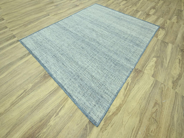 8'2" x 9'11" New Hand Knotted Blue Wool Rectangle Oriental Rug - MOA10276926