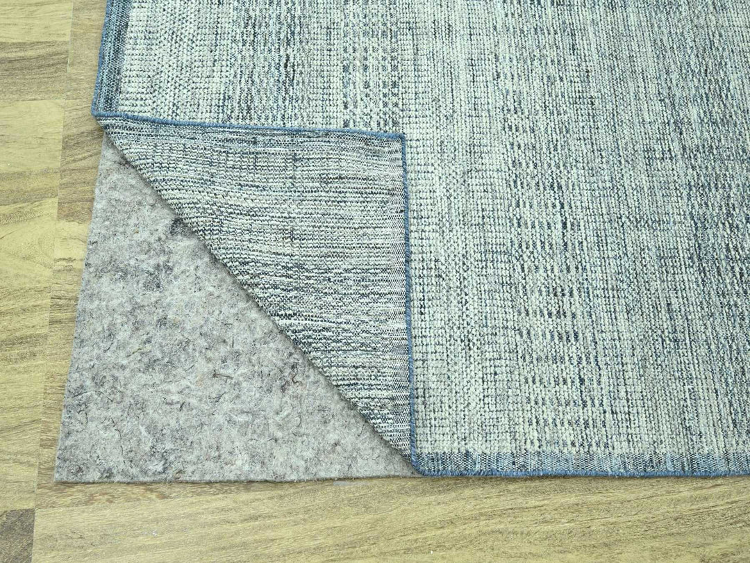 8'2" x 9'11" New Hand Knotted Blue Wool Rectangle Oriental Rug - MOA10276926