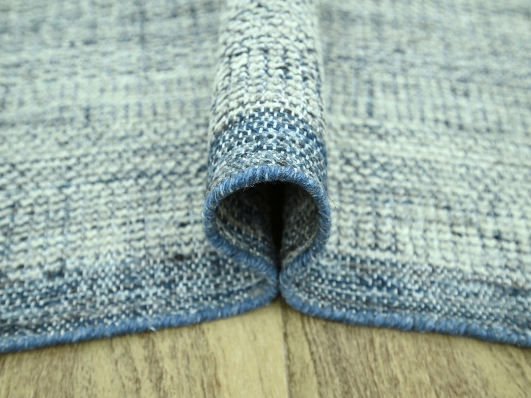 8'2" x 9'11" New Hand Knotted Blue Wool Rectangle Oriental Rug - MOA10276926