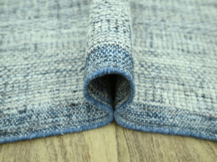 8'2" x 9'11" New Hand Knotted Blue Wool Rectangle Oriental Rug - MOA10276926