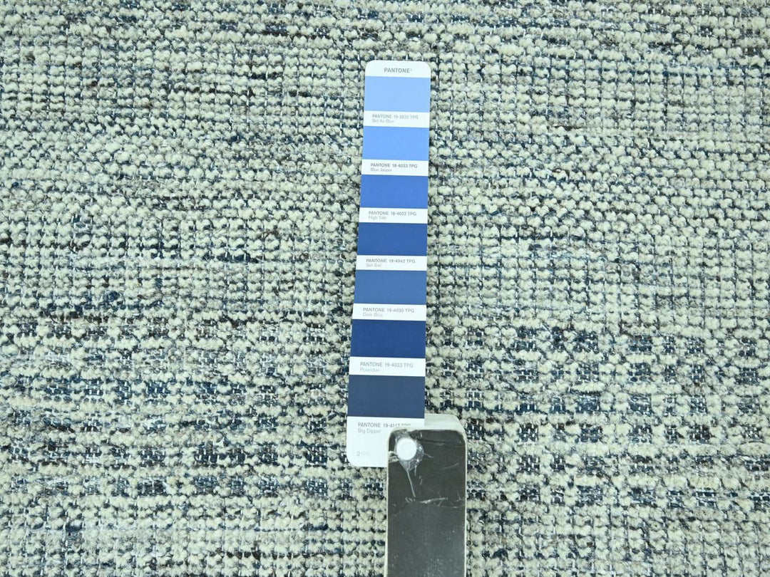 8'2" x 9'11" New Hand Knotted Blue Wool Rectangle Oriental Rug - MOA10276926