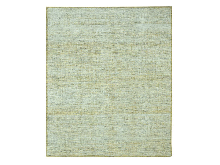 11'10" x 14'11" New Hand Knotted Yellow Wool Rectangle Oriental Rug - MOA10276928