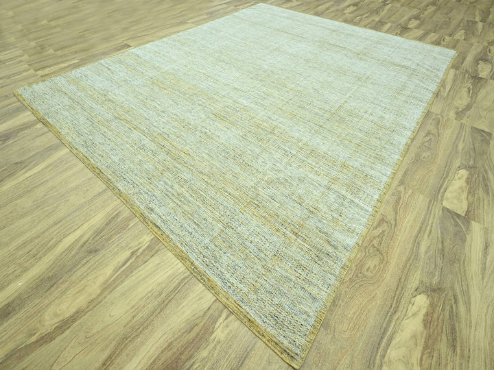 11'10" x 14'11" New Hand Knotted Yellow Wool Rectangle Oriental Rug - MOA10276928