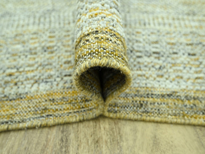 11'10" x 14'11" New Hand Knotted Yellow Wool Rectangle Oriental Rug - MOA10276928