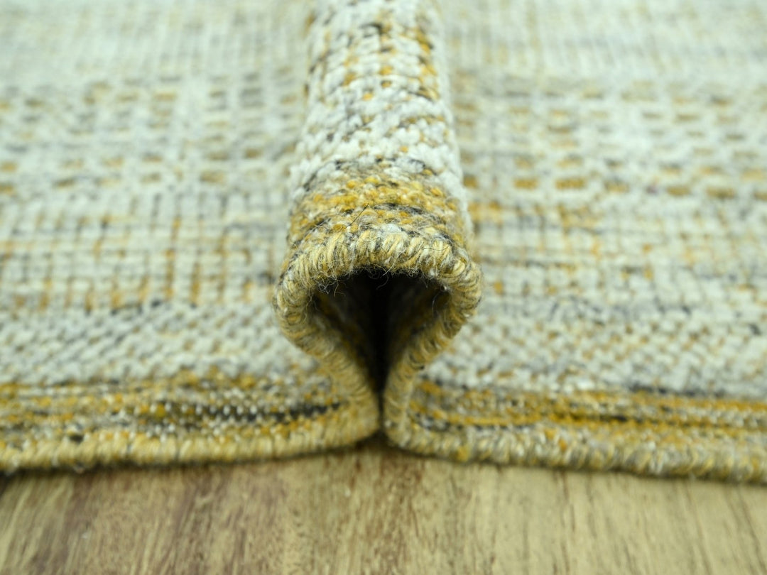 9'2" x 12'0" New Hand Knotted Yellow Wool Rectangle Oriental Rug - MOA10276929