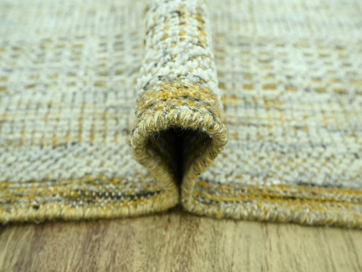 9'2" x 12'0" New Hand Knotted Yellow Wool Rectangle Oriental Rug - MOA10276929