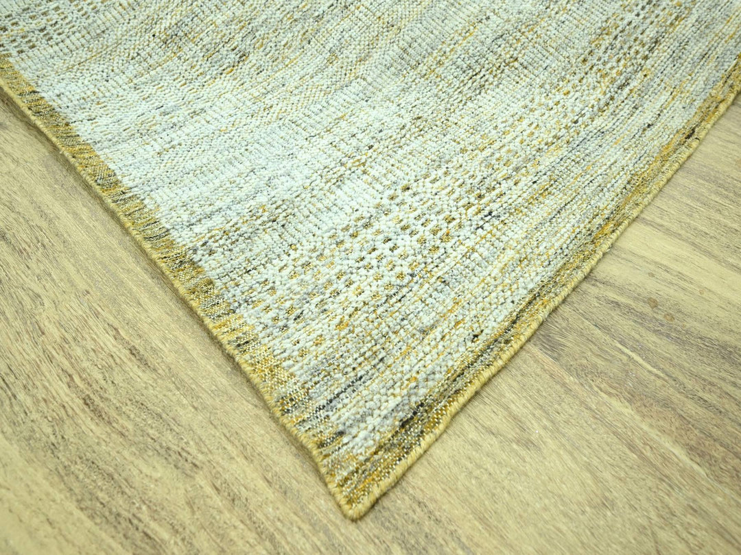 9'2" x 12'0" New Hand Knotted Yellow Wool Rectangle Oriental Rug - MOA10276929
