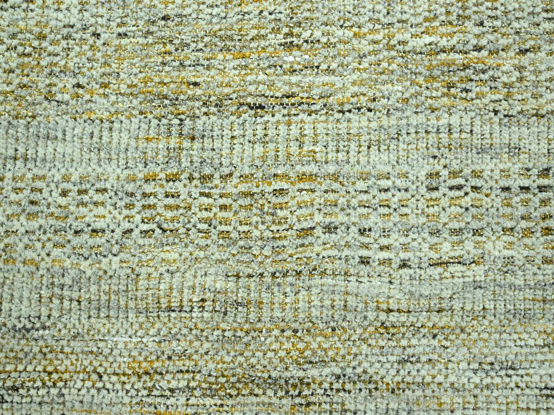 9'2" x 12'0" New Hand Knotted Yellow Wool Rectangle Oriental Rug - MOA10276929