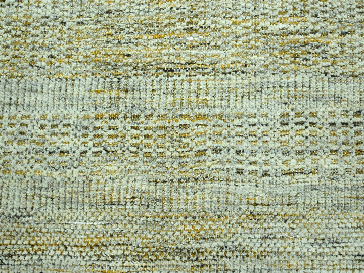 9'2" x 12'0" New Hand Knotted Yellow Wool Rectangle Oriental Rug - MOA10276929