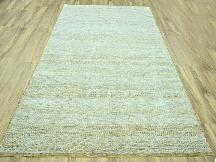 9'11" x 13'11" New Hand Knotted Yellow Wool Rectangle Oriental Rug - MOA10276930