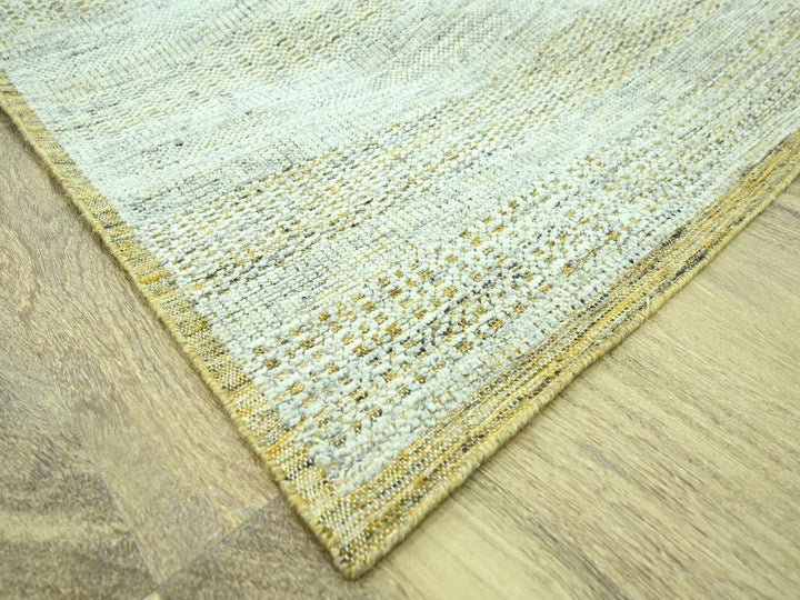 9'11" x 13'11" New Hand Knotted Yellow Wool Rectangle Oriental Rug - MOA10276930