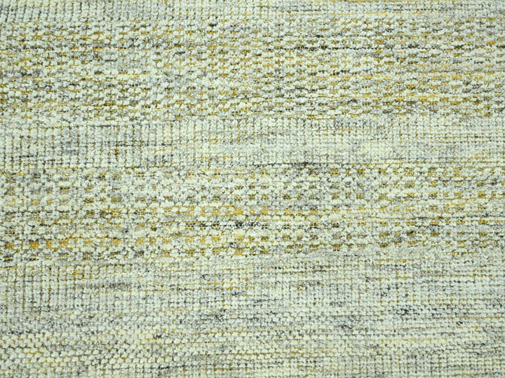 9'11" x 13'11" New Hand Knotted Yellow Wool Rectangle Oriental Rug - MOA10276930