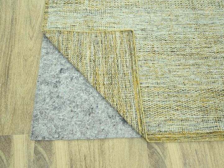 10'2" x 13'10" New Hand Knotted Yellow Wool Rectangle Oriental Rug - MOA10276931