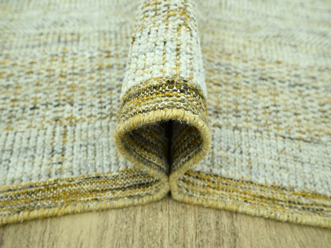 10'2" x 13'10" New Hand Knotted Yellow Wool Rectangle Oriental Rug - MOA10276931