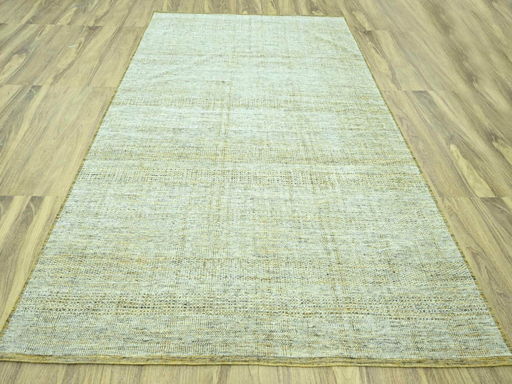 9'0" x 12'2" New Hand Knotted Yellow Wool Rectangle Oriental Rug - MOA10276932