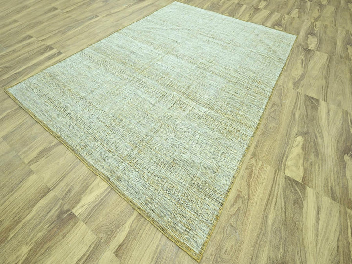 9'0" x 12'2" New Hand Knotted Yellow Wool Rectangle Oriental Rug - MOA10276932