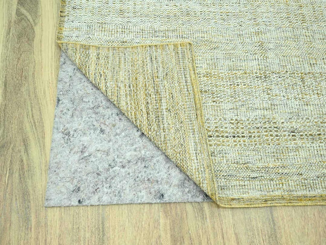 9'0" x 12'2" New Hand Knotted Yellow Wool Rectangle Oriental Rug - MOA10276932