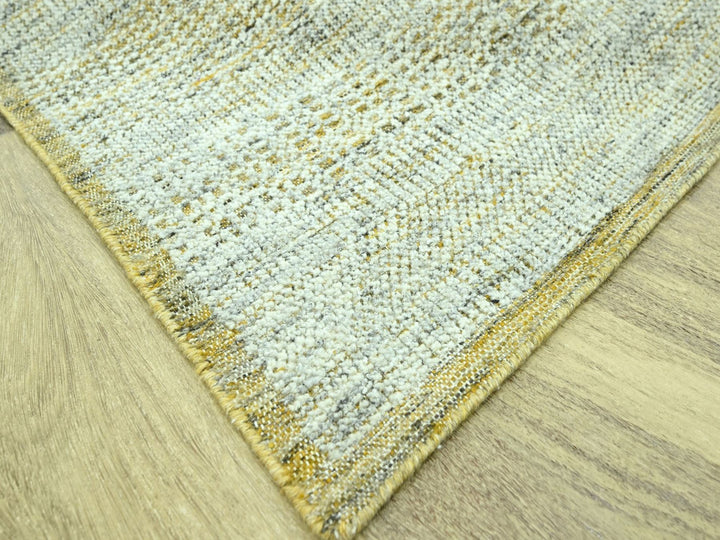 9'0" x 12'2" New Hand Knotted Yellow Wool Rectangle Oriental Rug - MOA10276932