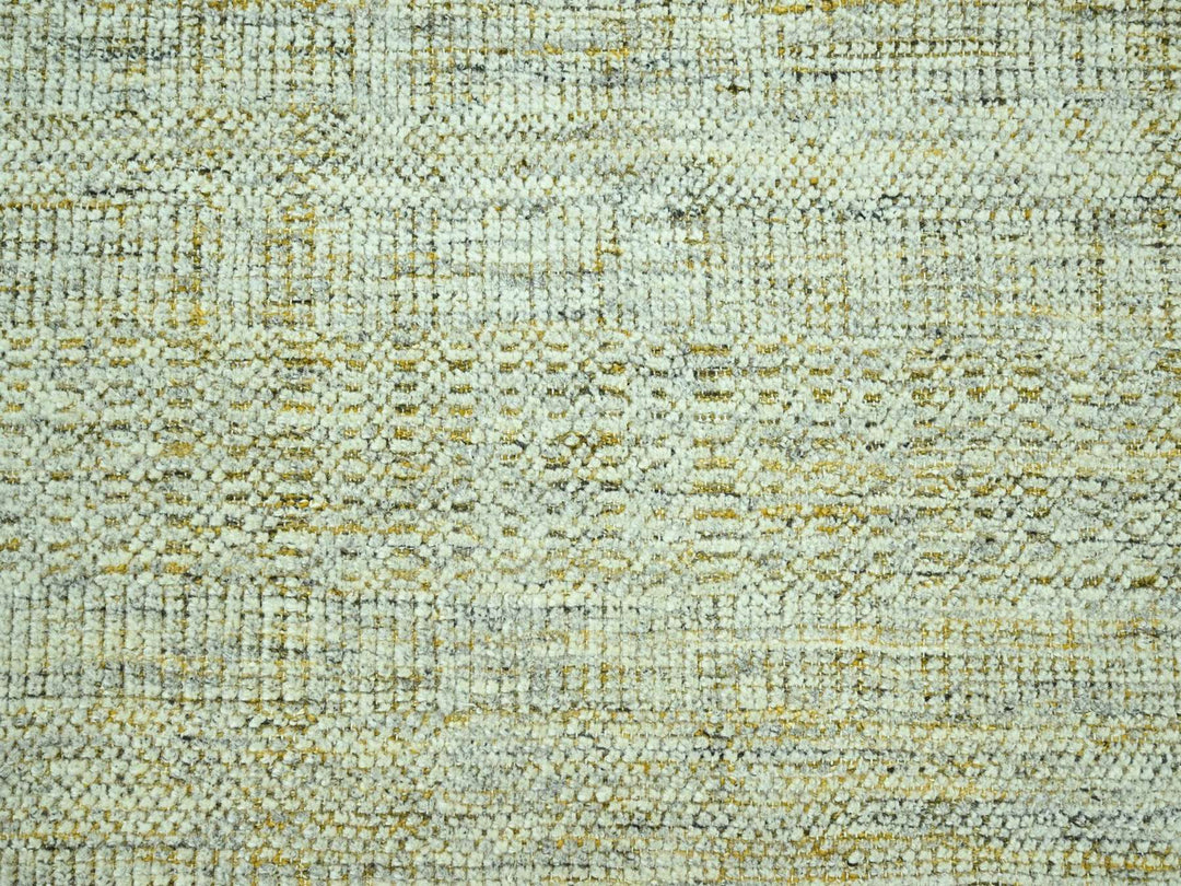 9'0" x 12'2" New Hand Knotted Yellow Wool Rectangle Oriental Rug - MOA10276932