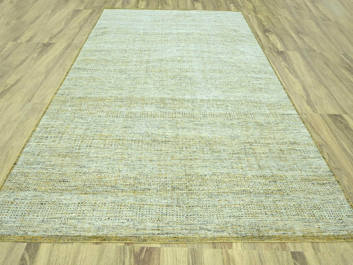 9'3" x 12'1" New Hand Knotted Yellow Wool Rectangle Oriental Rug - MOA10276933