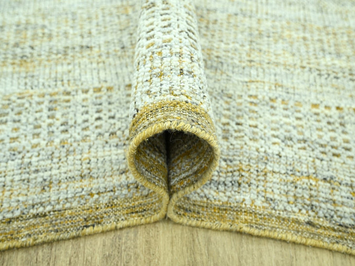 9'3" x 12'1" New Hand Knotted Yellow Wool Rectangle Oriental Rug - MOA10276933