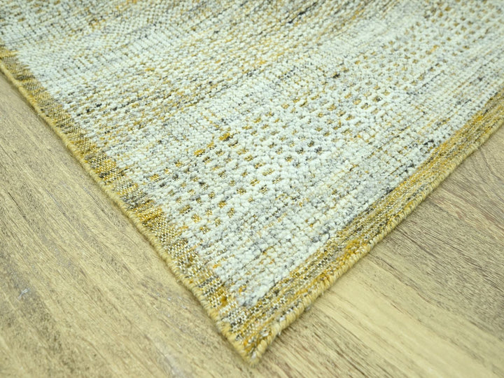 9'3" x 12'1" New Hand Knotted Yellow Wool Rectangle Oriental Rug - MOA10276933