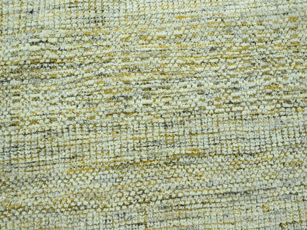9'3" x 12'1" New Hand Knotted Yellow Wool Rectangle Oriental Rug - MOA10276933