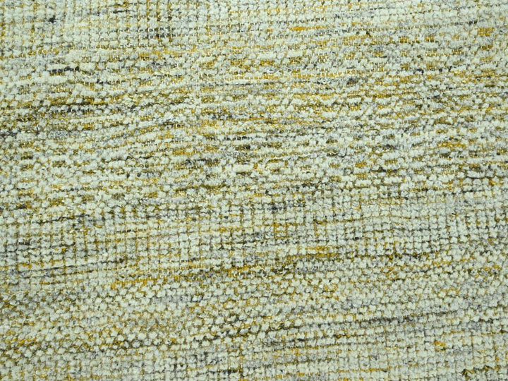 9'3" x 12'1" New Hand Knotted Yellow Wool Rectangle Oriental Rug - MOA10276933