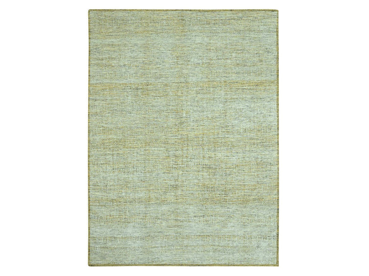 10'0" x 13'11" New Hand Knotted Yellow Wool Rectangle Oriental Rug - MOA10276934