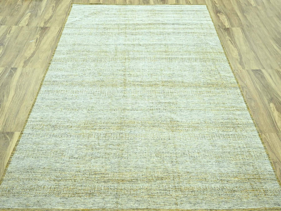 10'0" x 13'11" New Hand Knotted Yellow Wool Rectangle Oriental Rug - MOA10276934