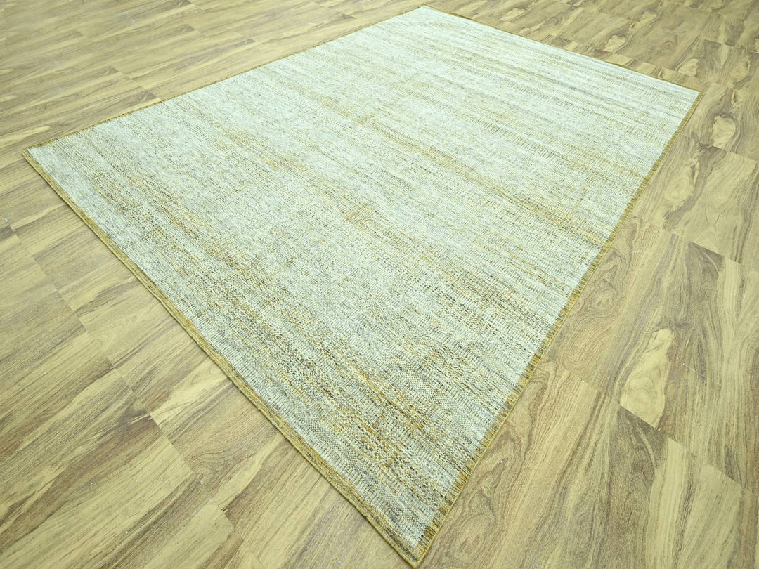 10'0" x 13'11" New Hand Knotted Yellow Wool Rectangle Oriental Rug - MOA10276934