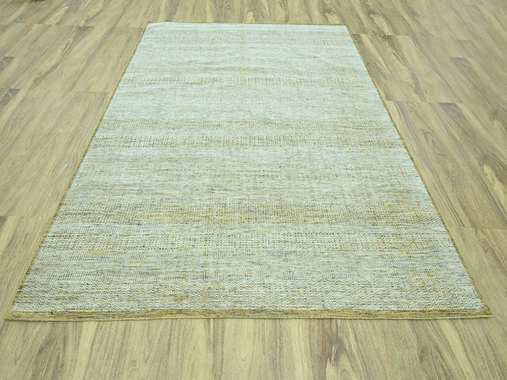 8'1" x 10'2" New Hand Knotted Yellow Wool Rectangle Oriental Rug - MOA10276935