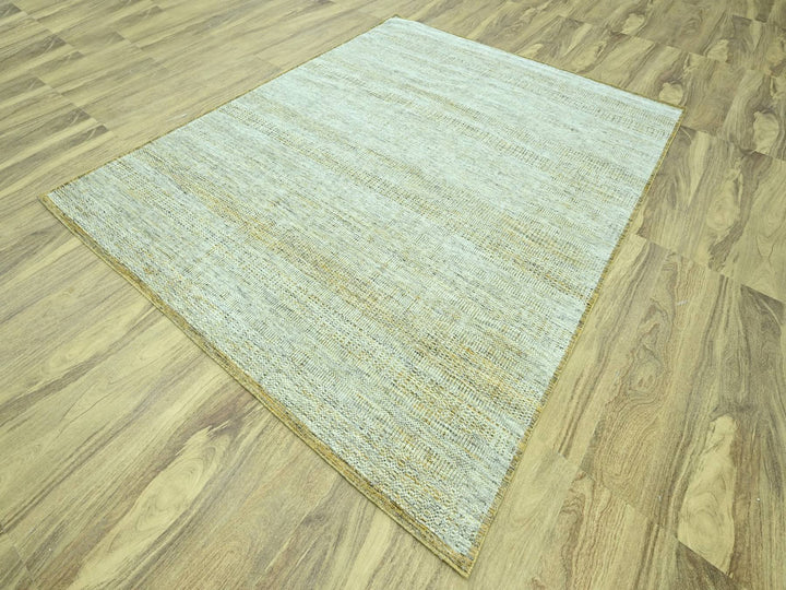 8'1" x 10'2" New Hand Knotted Yellow Wool Rectangle Oriental Rug - MOA10276935