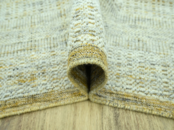 8'1" x 10'2" New Hand Knotted Yellow Wool Rectangle Oriental Rug - MOA10276935