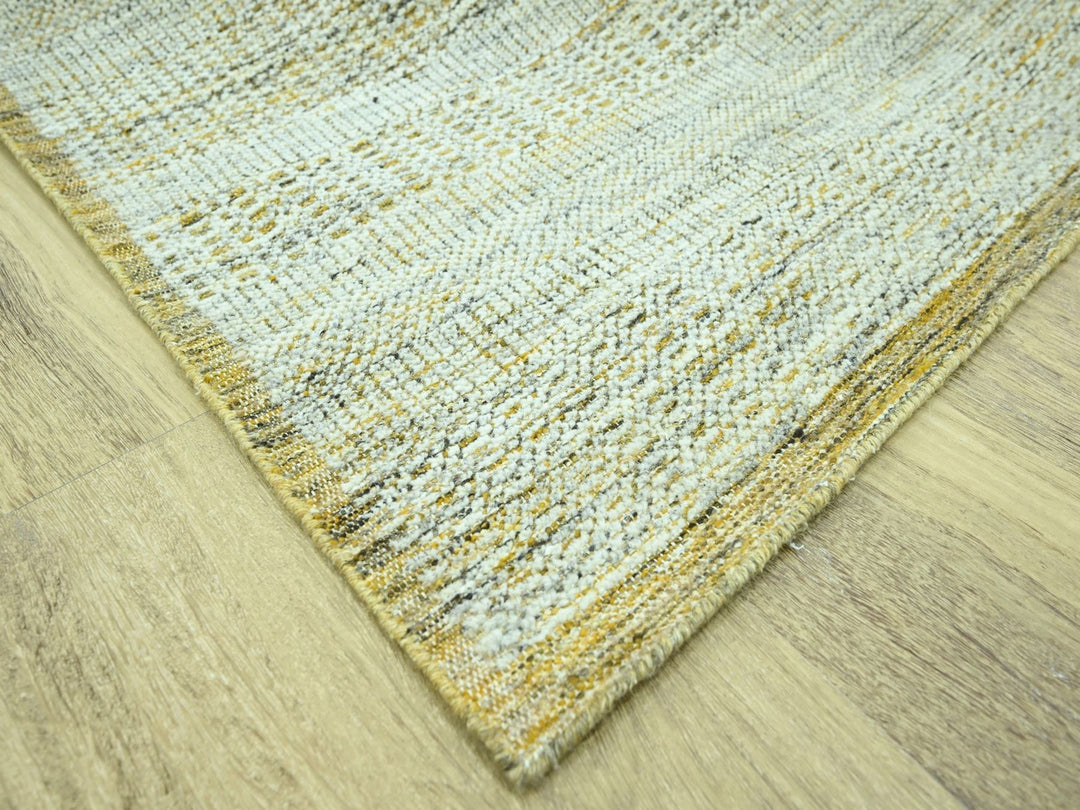 8'1" x 10'2" New Hand Knotted Yellow Wool Rectangle Oriental Rug - MOA10276935