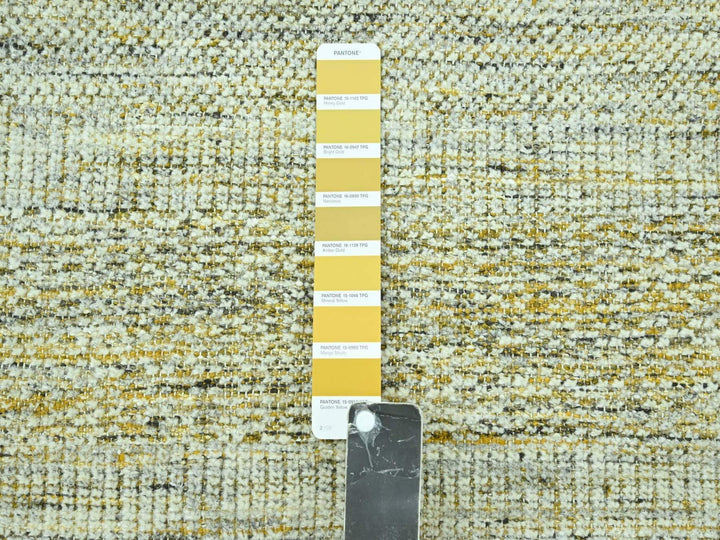 8'1" x 10'2" New Hand Knotted Yellow Wool Rectangle Oriental Rug - MOA10276935