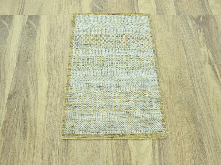 2'0" x 3'0" New Hand Knotted Yellow Wool Rectangle Oriental Rug - MOA10276936