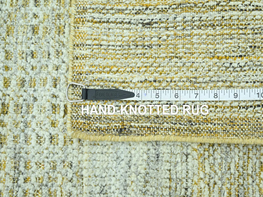 2'0" x 3'0" New Hand Knotted Yellow Wool Rectangle Oriental Rug - MOA10276939