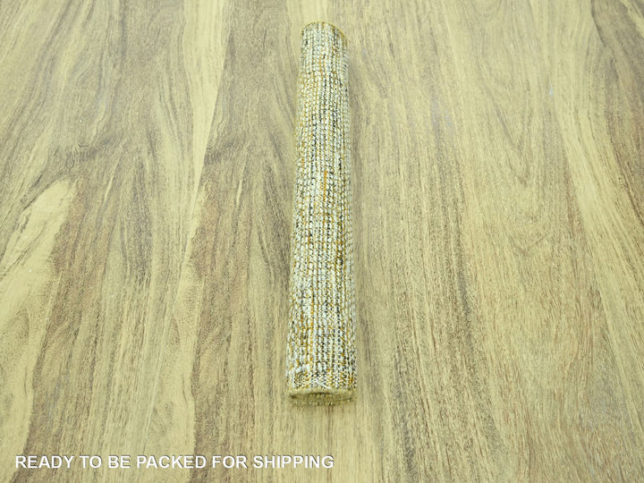 2'0" x 3'0" New Hand Knotted Yellow Wool Rectangle Oriental Rug - MOA10276939