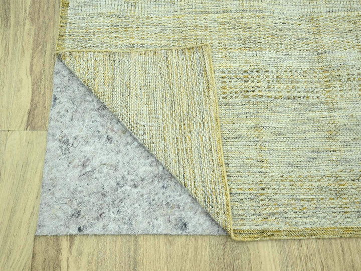 7'11" x 9'10" New Hand Knotted Yellow Wool Rectangle Oriental Rug - MOA10276940