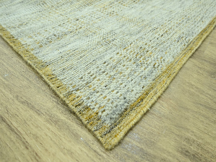 7'11" x 9'10" New Hand Knotted Yellow Wool Rectangle Oriental Rug - MOA10276940